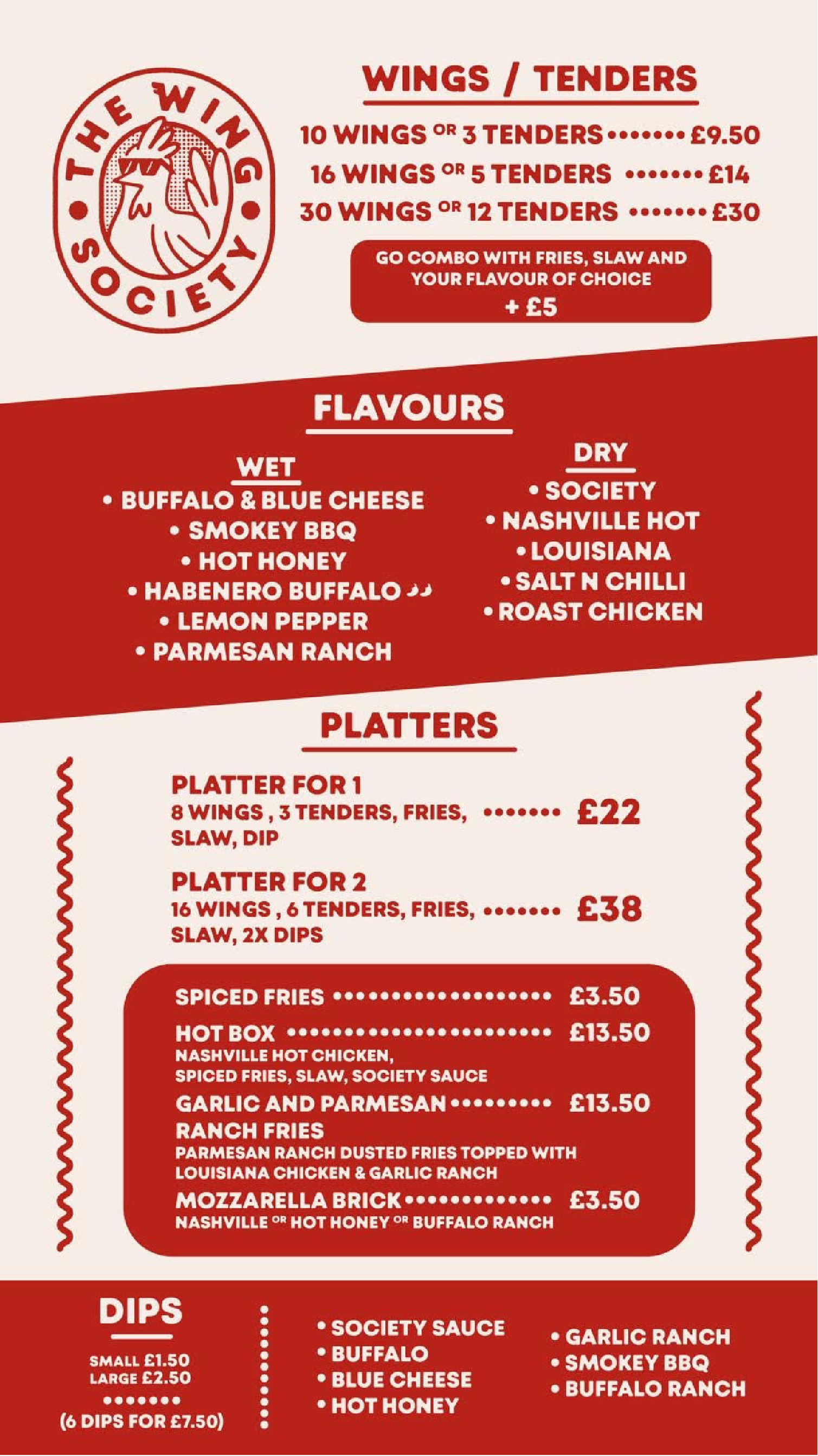 Common Market - The Wing Society Menu